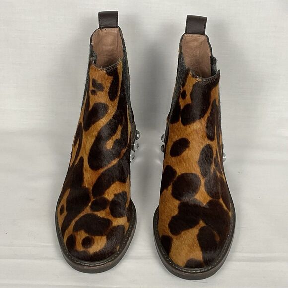 Louise Et Cie Chelsea Boot Venda Embellished Heel Animal Print Calf Hair SZ 6.5 - Picture 2 of 8